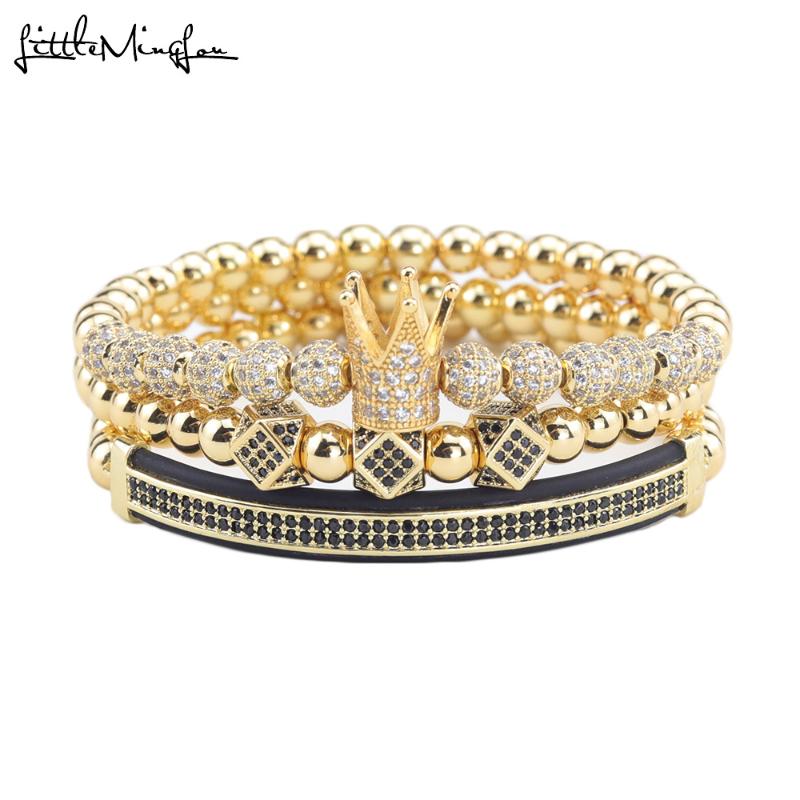 3pcs/Set Luxury men Crown Bracelets CZ Ball crown Charm copper beads Braided Braiding men bracelets & bangles for Jewelry
3pcs/Set Luxury men Crown Bracelets CZ Ball crown Charm copper beads Braided Braiding men bracelets & bangles for Jewelry