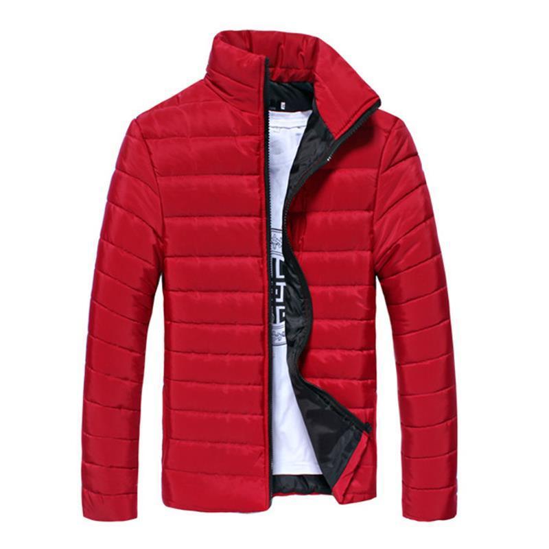 ECN Men's Lightweight Cotton Jackets Casual Stand Zipper Warm Winter Windbreaker Outwear Slim Fit Men Coat Can Customize LOGO T200102