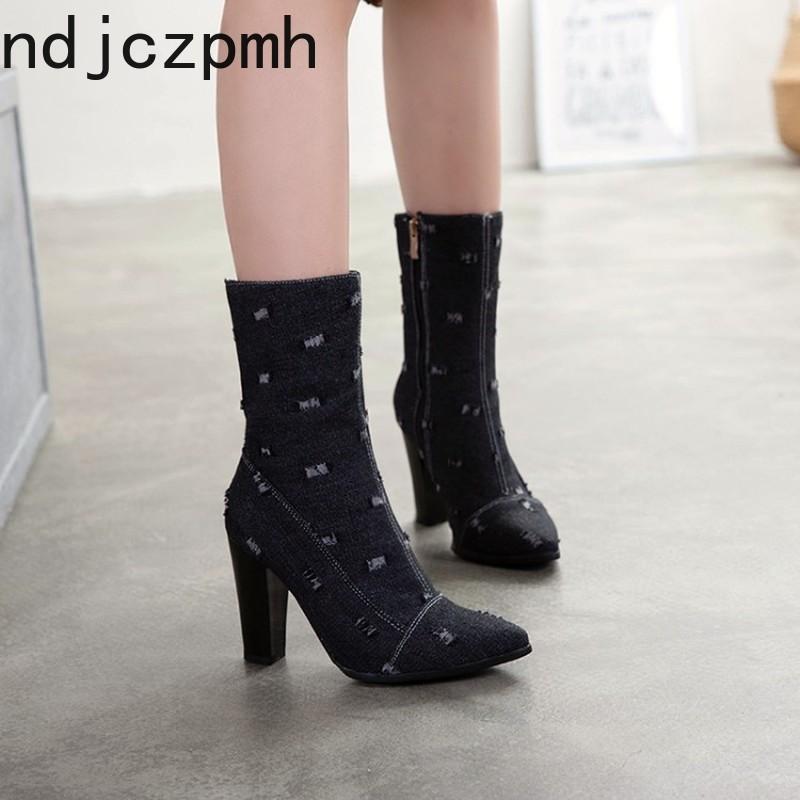 Women's Boots The New winter fashion Pointed zipper High heel Middle tube Women's shoes plus size 33-48 Heel Height 9.5cm black
Women's Boots The New winter fashion Pointed zipper High heel Middle tube Women's shoes plus size 33-48 Heel Height 9.5cm black