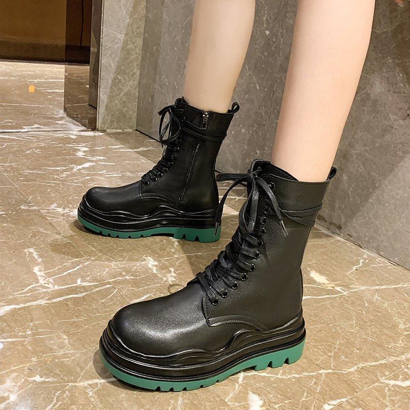 2020 Fashion Shoes Woman PU Leather Lace-Up Thick Mid-Calf Boots Round Toe Shoes Autumn Winter Female Zipper Boots Women, Black
2020 Fashion Shoes Woman PU Leather Lace-Up Thick Mid-Calf Boots Round Toe Shoes Autumn Winter Female Zipper Boots Women, Black