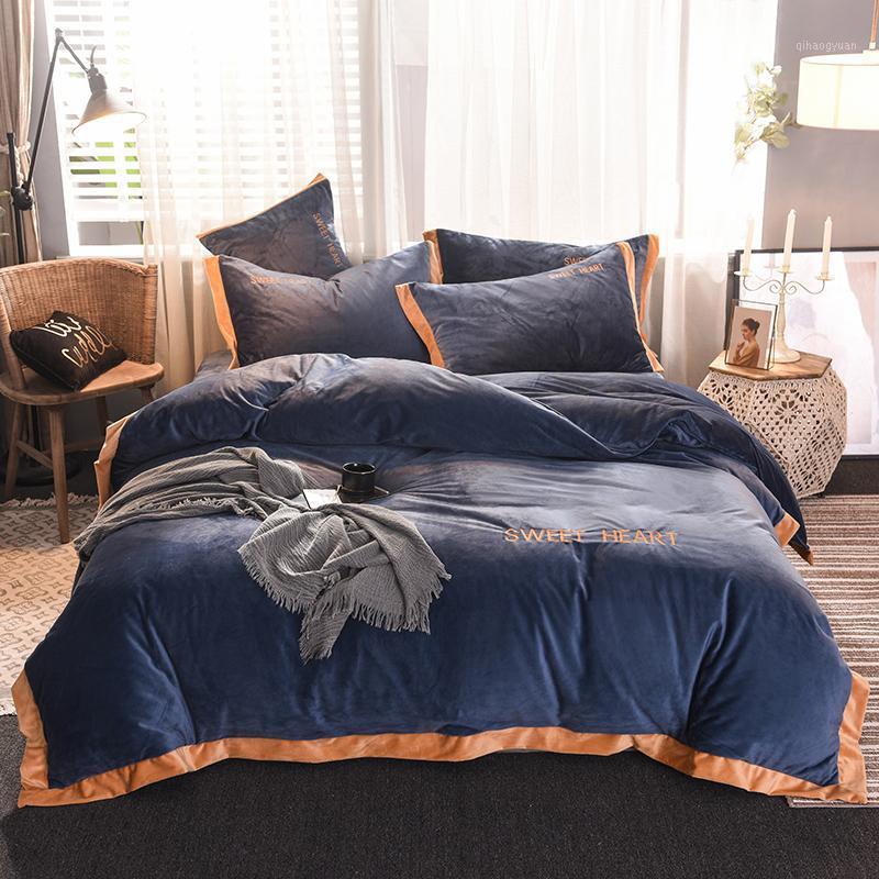 Thicken Crystal Velvet Bed Set 4pcs Duvet Cover Pillowcase Flat Fitted Bed Sheet Solid Navy Blue Bean Paste Brown Grey1
Thicken Crystal Velvet Bed Set 4pcs Duvet Cover Pillowcase Flat Fitted Bed Sheet Solid Navy Blue Bean Paste Brown Grey1