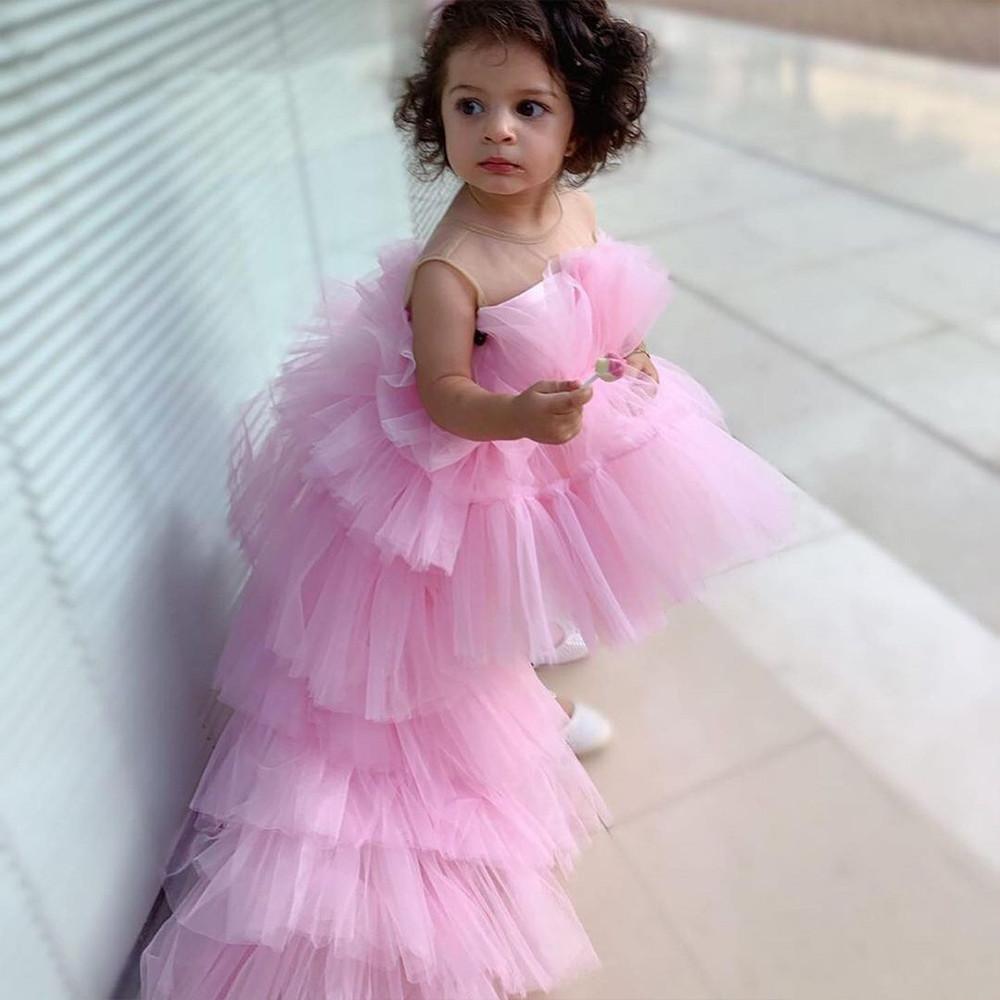 Blush Pink 2022 Flower Girl Dresses Baby Girl Photo Shoot Toddler Gowns Clothes Birthday Wedding Guest Dress