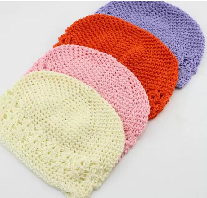 2022 new wholesale 20pcs size: M,L children cotton kufi caps Classic Knit Handmade kufi hats baby crochet beanie girl knited Skull