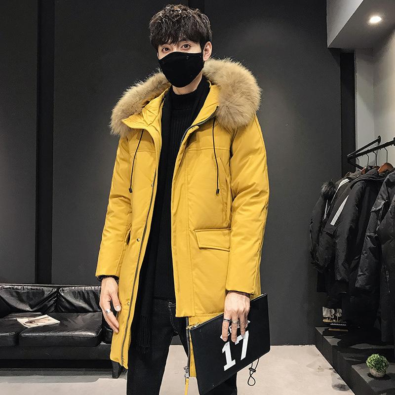 Men's down jacket 2020 winter new youth men's wear medium and long white duck down big hair collar Hooded Coat fashion, Black
Men's down jacket 2020 winter new youth men's wear medium and long white duck down big hair collar Hooded Coat fashion, Black