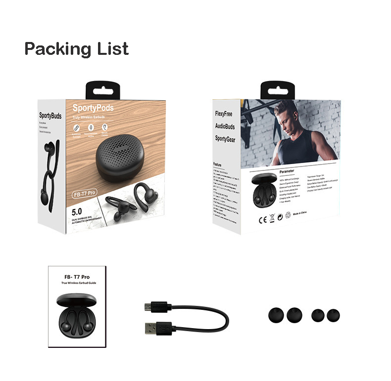 TWS Wireless Bluetooth 50 Earphone Running HiFi Stereo Headphones Sports Headset With Mic For IOS Android Headphone2375999