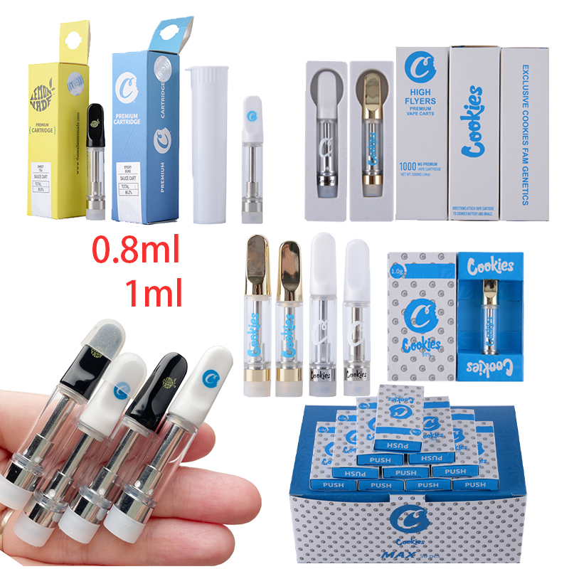Cookies Atomizer 3 Packages Empty Vape Cartridges 0.8ml 1ml Ceramic Cartridge Glass Tank Thick Oil Dab Pen Wax Vaporizer Carts E Cigarettes 510 Thread
Cookies Atomizer 3 Packages Empty Vape Cartridges 0.8ml 1ml Ceramic Cartridge Glass Tank Thick Oil Dab Pen Wax Vaporizer Carts E Cigarettes 510 Thread
