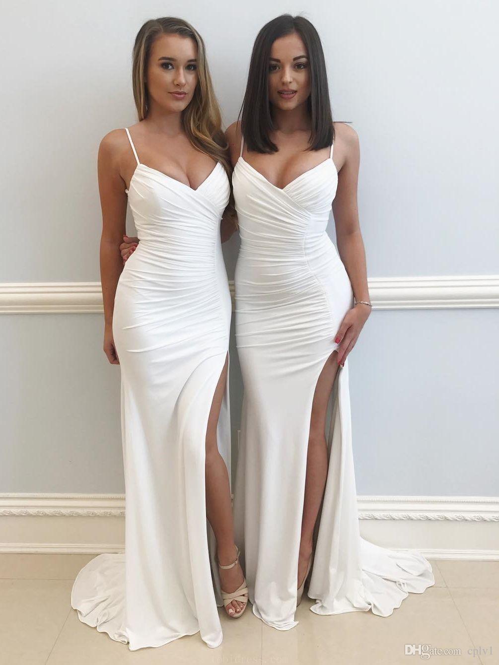 Dresses Vestido Evening Gown China Spaghetti Sweetheart Ivory Spandex Prom Dress Side Split Sexy Sheath Red Carpet Dress