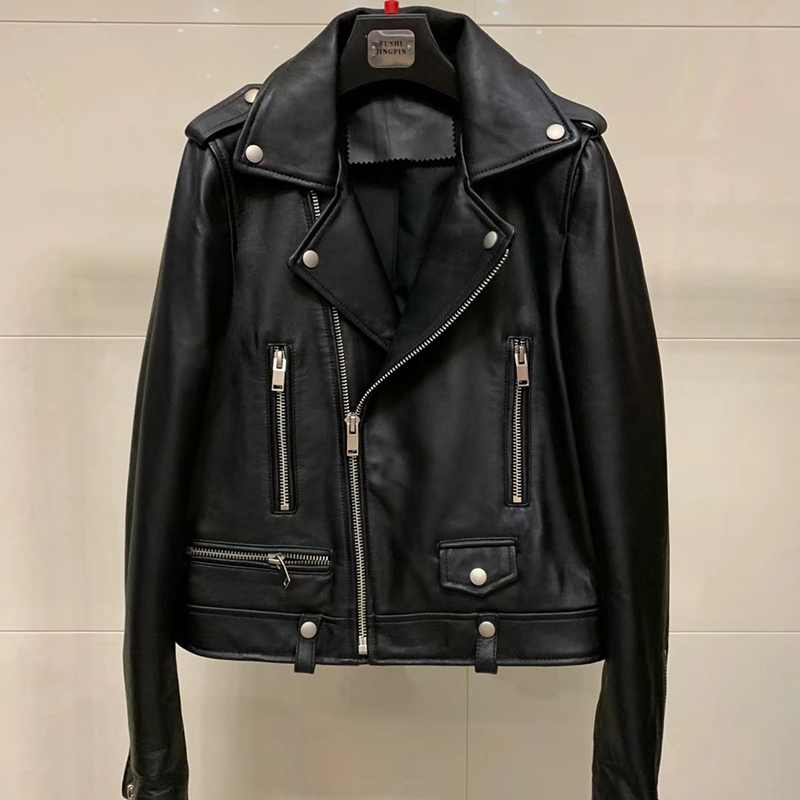 Real leather jacket women colorful motorcycle fashion genuine sheepskin leather coats and jackets female overcoat 201030
