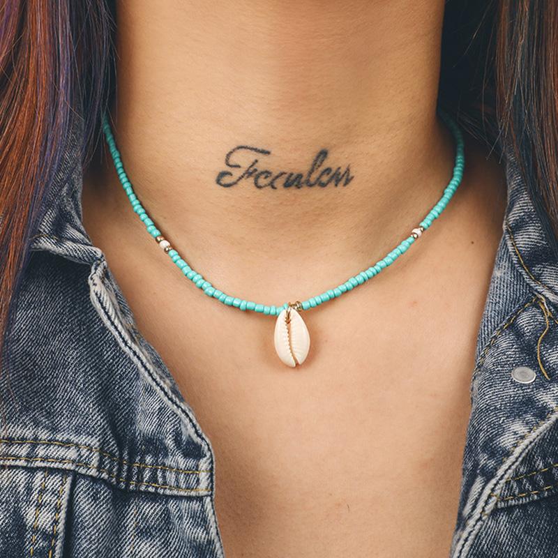 Bohemian Green Beads Choker Necklaces Shell Pendant Fashion Chain Necklace for Women Boho Jewelry Short Chockers Collar YRX17
Bohemian Green Beads Choker Necklaces Shell Pendant Fashion Chain Necklace for Women Boho Jewelry Short Chockers Collar YRX17
