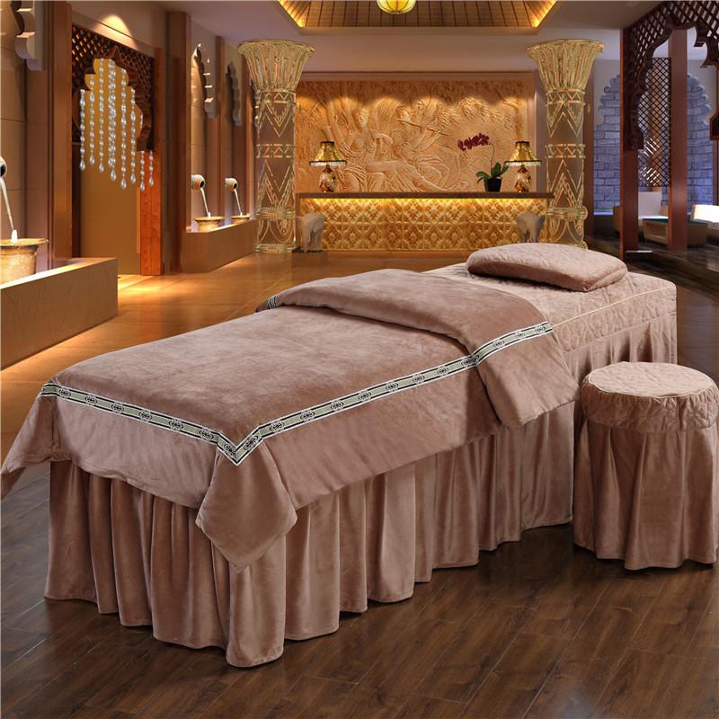 New Crystal Velvet Cosmetic Bed Skirt Beauty Treatment Quilt cover Pillowcase for Beauty Salon Bedding Set 4PCS Blue Brown #600, Green
New Crystal Velvet Cosmetic Bed Skirt Beauty Treatment Quilt cover Pillowcase for Beauty Salon Bedding Set 4PCS Blue Brown #600, Green