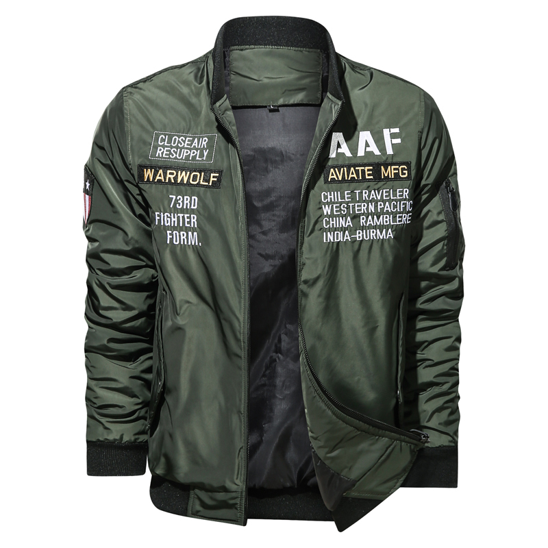 Bomber Jacket Men Letter Autumn Lightweight Bomber Jacket Casual Coat Military Style Pilot Jacket Slim Fit Windbreaker Plus Size 201127