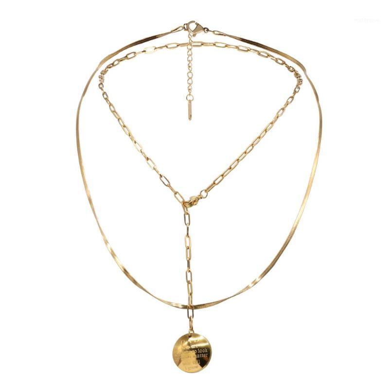 ANESOA Vintage Retro Round Letter Pendant Necklace Statement Charm Multilayer Stainless Steel Necklace for Female Punk Gold Gift1
ANESOA Vintage Retro Round Letter Pendant Necklace Statement Charm Multilayer Stainless Steel Necklace for Female Punk Gold Gift1