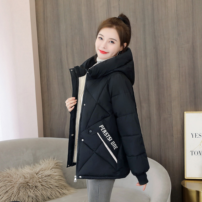 Women Parkas New Winter Hooded Jacket Coats Women Fashion Short Down Cotton Parkas Pocket Warm Parkas Female outwear 201019