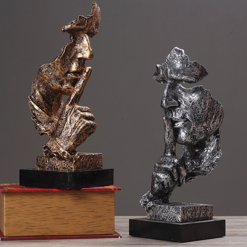 Nordic Silence Is Gold Statue Resin Abstract Sculpture Figurine Home Decoration Modern Art Office Desk Decoration Wedding Gifts Y0107
Nordic Silence Is Gold Statue Resin Abstract Sculpture Figurine Home Decoration Modern Art Office Desk Decoration Wedding Gifts Y0107