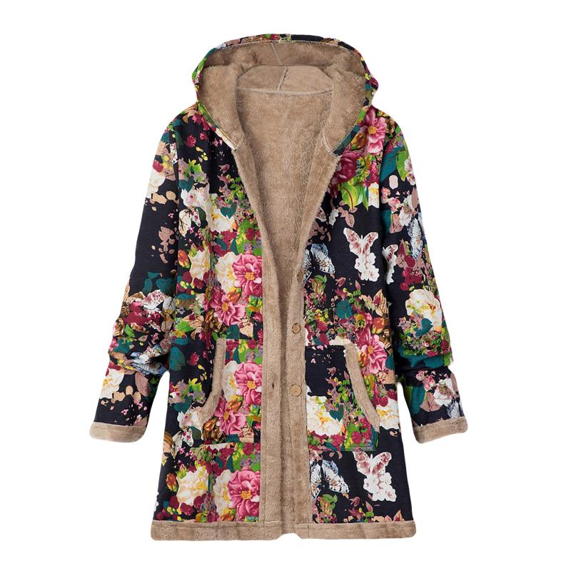 Fleeces Lining Winter Coat Women Vintage Loose Floral Printed Buttoned Hooded Coat Plus Size Winter Warm Casual Long Outwear, Co
Fleeces Lining Winter Coat Women Vintage Loose Floral Printed Buttoned Hooded Coat Plus Size Winter Warm Casual Long Outwear, Co