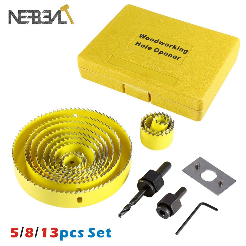 5/8/13pcs Hole Opener Saw Cutting Set Kit 19-127mm Mandrels Saws Core Drill Bits Woodworking Drilling Tool Wood Metal Cutter
5/8/13pcs Hole Opener Saw Cutting Set Kit 19-127mm Mandrels Saws Core Drill Bits Woodworking Drilling Tool Wood Metal Cutter