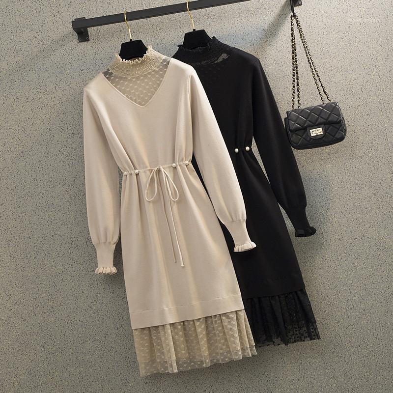 Women's Plus Size French Style Dresses Solid Mock Neck Ruffle Cuff Lace Up Waist Patchwork Lace Hem A-Line Dress Autumn Spring1, Black
Women's Plus Size French Style Dresses Solid Mock Neck Ruffle Cuff Lace Up Waist Patchwork Lace Hem A-Line Dress Autumn Spring1, Black