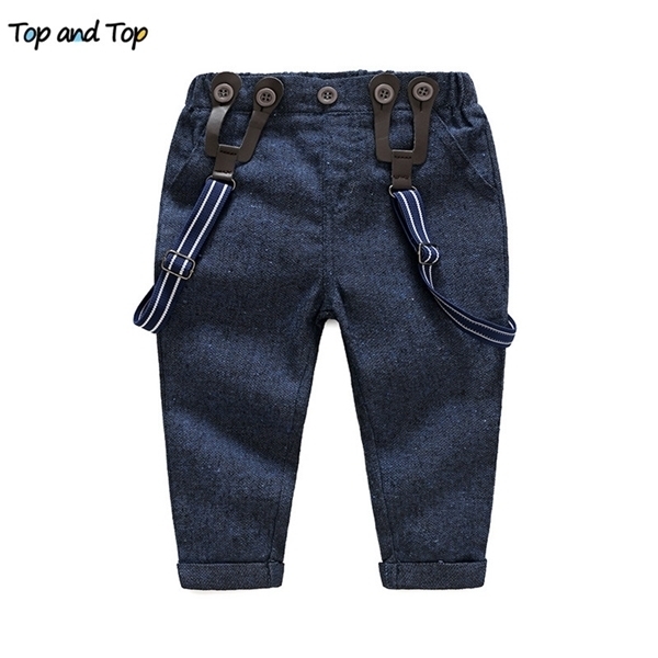 Top and Top Toddler Suit Baby Boy Clothes Newborn Boy Clothes Set Infant Clothing Gentleman Suit Shirt+Suspender Trousers Y1105
