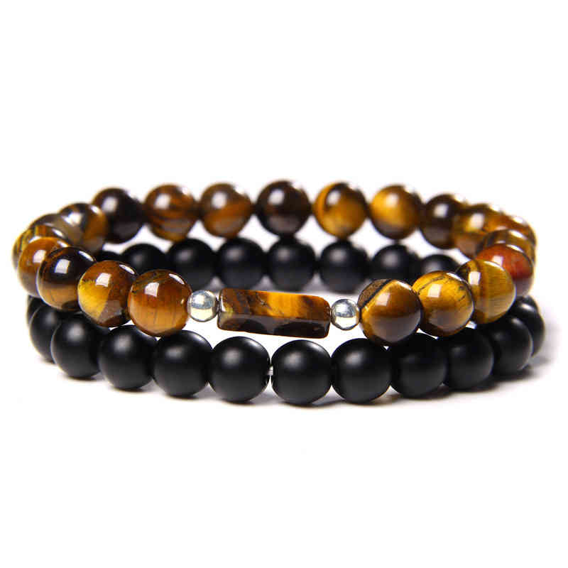 Fashion Men Bracelet Sets Tiger Eye Bracelets for Women Handmade Classic Natural Stone Energy Balance Exquisite Jewelry Gift