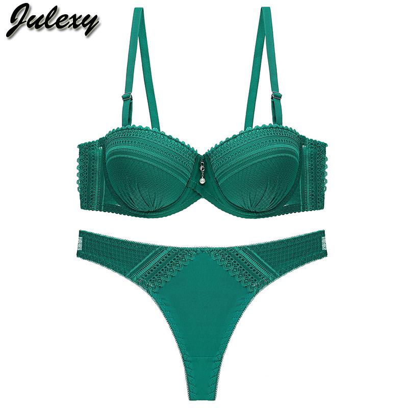 Julexy New 2020 sexy thong bra set Women's solid color lace women underwear set B C cup bra and panty, White
Julexy New 2020 sexy thong bra set Women's solid color lace women underwear set B C cup bra and panty, White