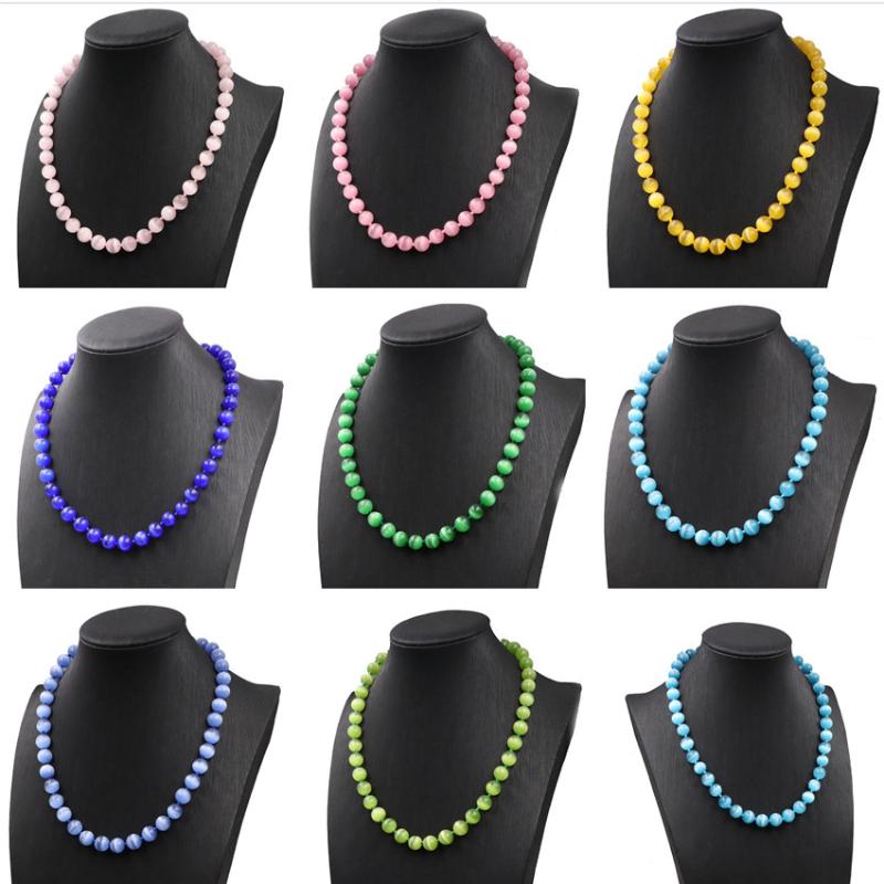 9 Colors Crystal Beads Strand Necklace for Women Stone Cat Eye Bohemian Short Chain Statement Choker Necklaces Jewelry 18" B186
9 Colors Crystal Beads Strand Necklace for Women Stone Cat Eye Bohemian Short Chain Statement Choker Necklaces Jewelry 18" B186