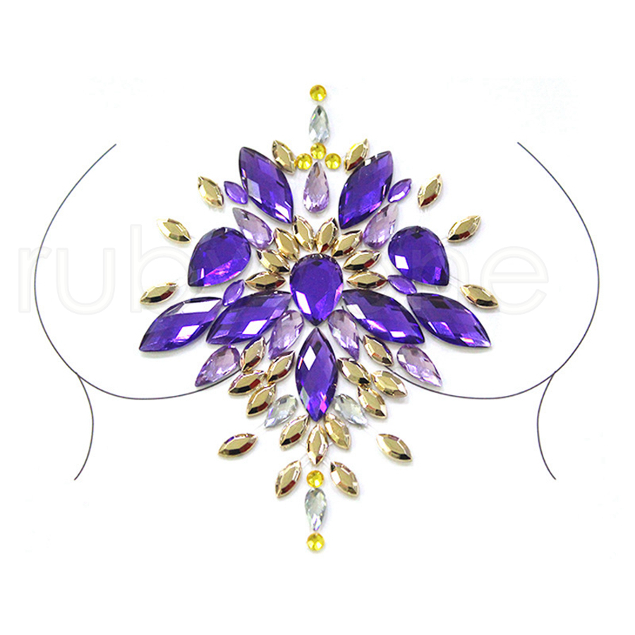 Diamond Adhesive Sticky Gems Sticker Makeup Face Boob Jewel Crystal Festival Gems Party Makeup Stickers For Body Art Tools 14 Styles