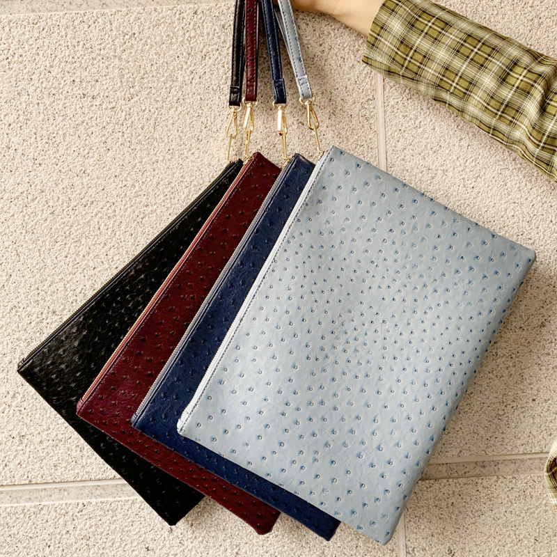 Large Women Green File Folder A4 Document Bag Fashion Laptop Pouch Business Briefcase 220324