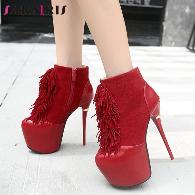 SARAIRIS New Fashion Ladies 2020 Office Lady Boots High Platform Boots Women Round Toe Thin High Heels Fringe Zip Shoes Woman1, Black 
SARAIRIS New Fashion Ladies 2020 Office Lady Boots High Platform Boots Women Round Toe Thin High Heels Fringe Zip Shoes Woman1, Black