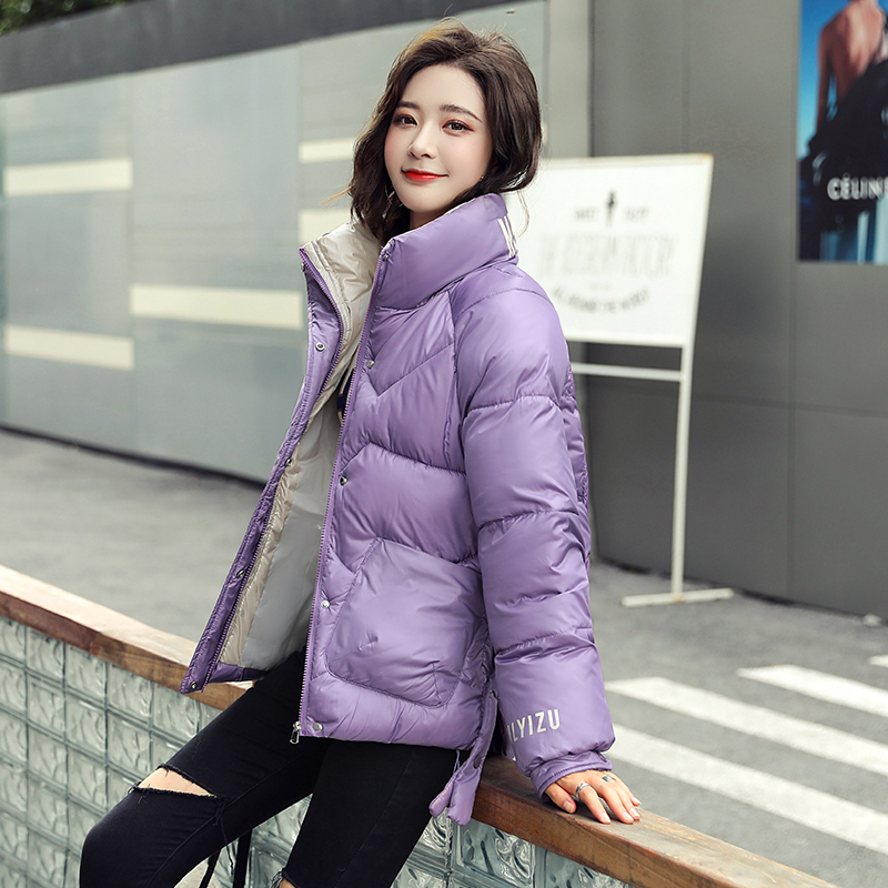 NIJIUDING Winter Down Jacket Women's Short Korean Style Stand Collar Loose Thick Cotton Jacket Jacket Bread Service Slim Wild 201019