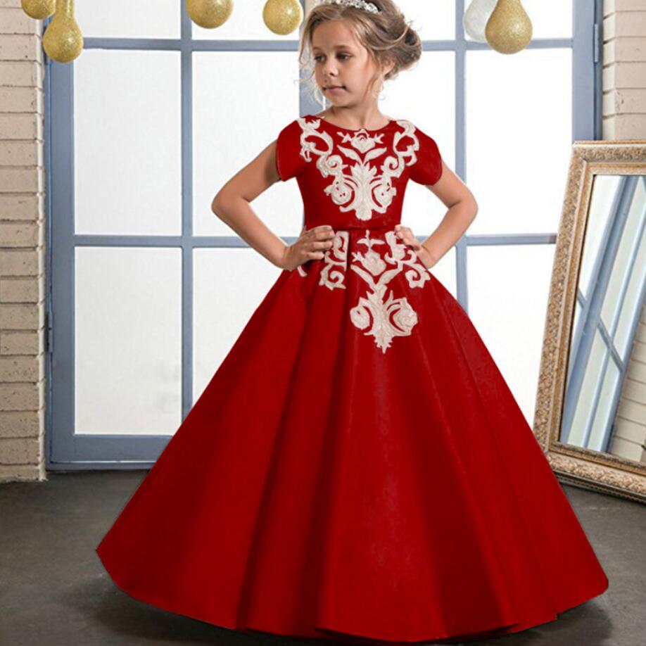 2019 New Kids Girls Princess Dress Strappy Embroidered Satin Hubble-bubble sleeve Bowknot Formal long Dress, Pink
2019 New Kids Girls Princess Dress Strappy Embroidered Satin Hubble-bubble sleeve Bowknot Formal long Dress, Pink