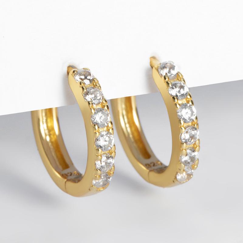 925 Sterling Silver Circle Huggie Hoop Earrings for Women Classic Cubic Zirconia Round Gold Color Earrings Silver Jewelry Gift
925 Sterling Silver Circle Huggie Hoop Earrings for Women Classic Cubic Zirconia Round Gold Color Earrings Silver Jewelry Gift
