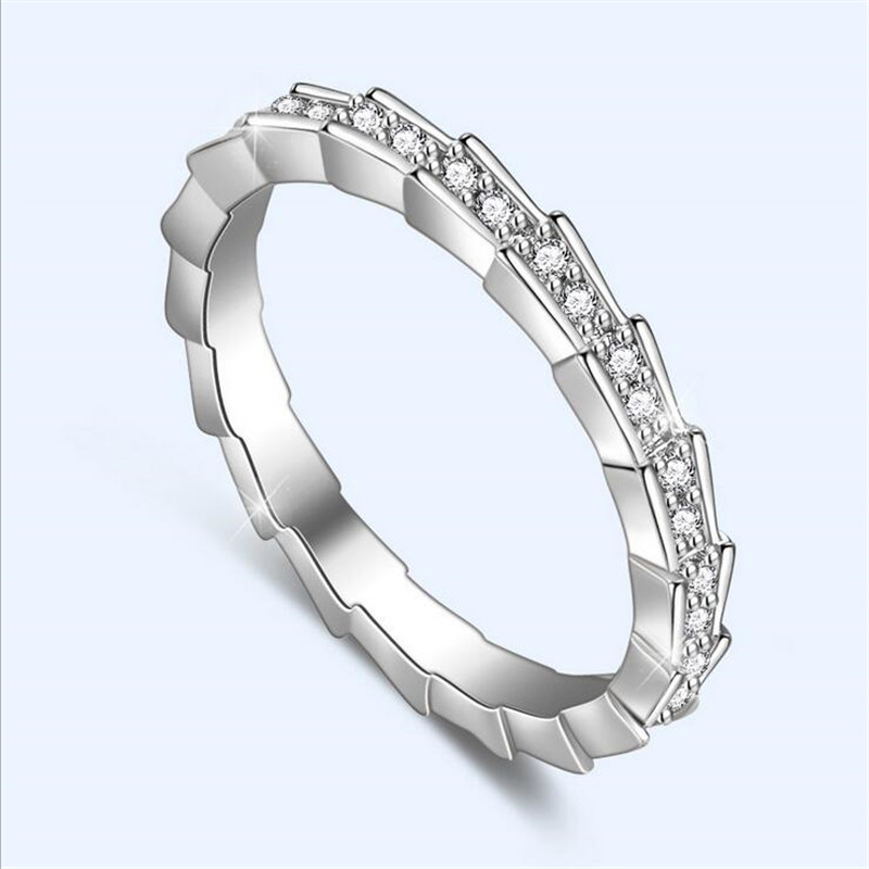 New Arrival Top Sell Luxury Jewelry 925 Sterling Silver&Rose Gold Fill Pave White Sappire Party CZ Diamond Women Wedding Band Ring Gift