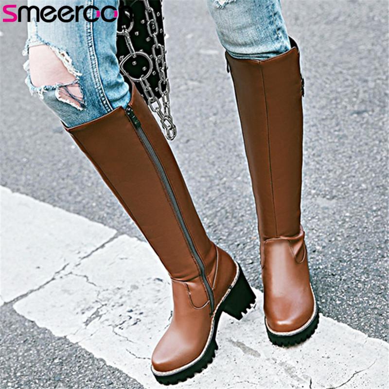 Smeeroon 2020 new arrival knee high boots women round toe square heels platform boots fashion cool autumn winter shoes woman, Black
Smeeroon 2020 new arrival knee high boots women round toe square heels platform boots fashion cool autumn winter shoes woman, Black