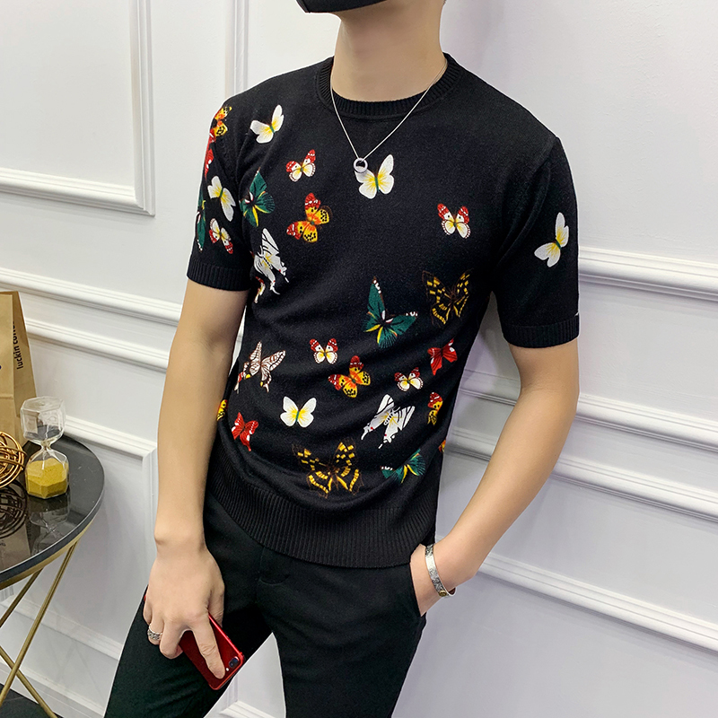 2020 Quality Top Knitted Shirt, Round Collar, Slim, Short Sleeve, Butterfly Print, Man's Sweater 0oxw, Flower colour
2020 Quality Top Knitted Shirt, Round Collar, Slim, Short Sleeve, Butterfly Print, Man's Sweater 0oxw, Flower colour