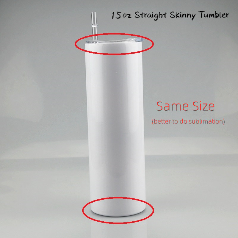 Sublimation 15oz Straight Skinny Tumbler with Lid Straw Leakproof Stainless Steel Water Bottles Double Wall Insulated Vacuum Cups, White sublimation coating
Sublimation 15oz Straight Skinny Tumbler with Lid Straw Leakproof Stainless Steel Water Bottles Double Wall Insulated Vacuum Cups, White sublimation coating