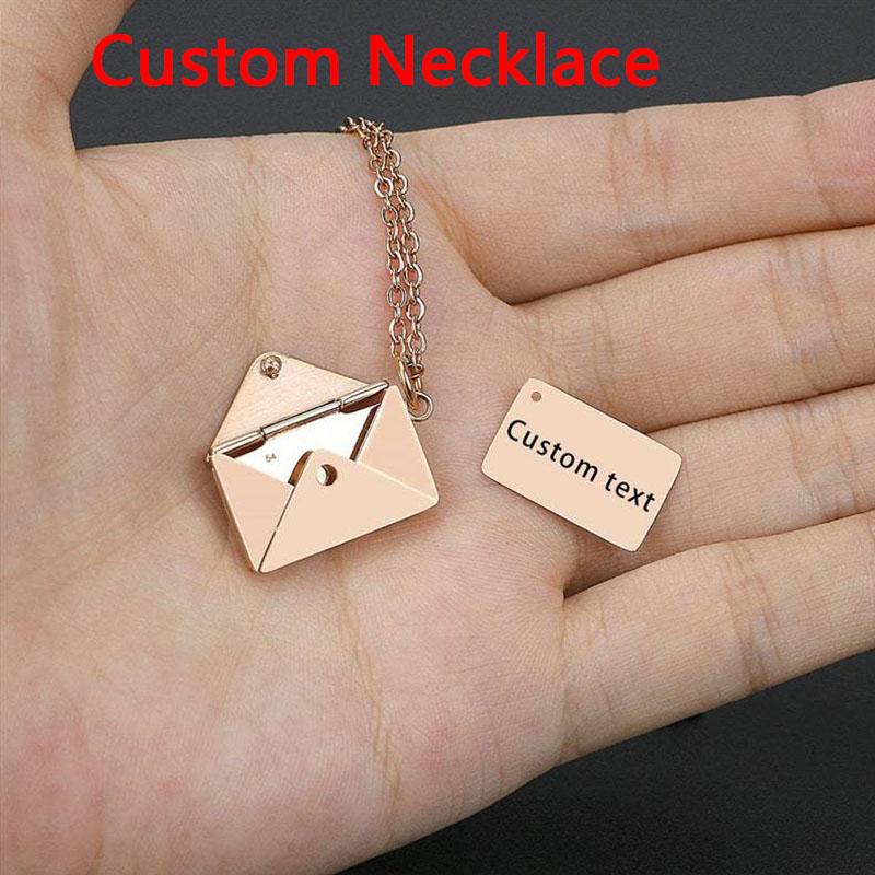 Pendant Necklaces Custom Love Letter Necklace Envelope Stainless Steel Jewelry Gold Silver Color Valentine's Day Gift You Mother's
Pendant Necklaces Custom Love Letter Necklace Envelope Stainless Steel Jewelry Gold Silver Color Valentine's Day Gift You Mother's