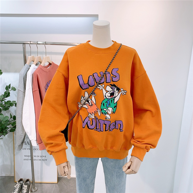 Graphic Cotton Sweatshirt Women Streetwear Korean Ulzzang Loose Casual Hoodie Femme Funny Cartoon Print Cosy Coat Teens 200928