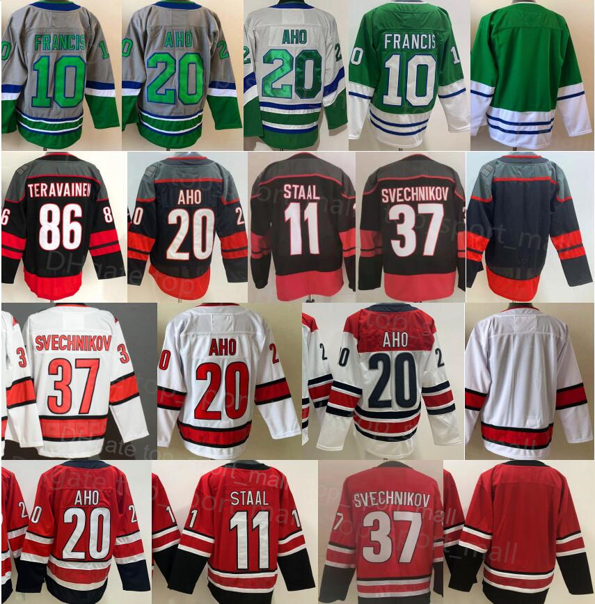 Reverse Retro Ice Hockey Canes 20 Sebastian Aho Jersey 10 Ron Francis 11 Staal 37 Andrei Svechnikov 86 Teuvo Teravainen Green Red Black Green Stitched Good Men Sport, White 75th
Reverse Retro Ice Hockey Canes 20 Sebastian Aho Jersey 10 Ron Francis 11 Staal 37 Andrei Svechnikov 86 Teuvo Teravainen Green Red Black Green Stitched Good Men Sport, White 75th