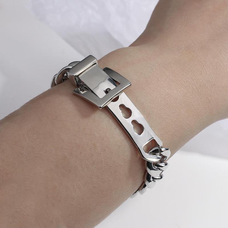 ALLYES Simple 3 Holes Link Chain Bracelets Bangles for Women Hip Hop Punk Belt buckle Bracelet Unisex Jewelry Couple Gifts
ALLYES Simple 3 Holes Link Chain Bracelets Bangles for Women Hip Hop Punk Belt buckle Bracelet Unisex Jewelry Couple Gifts