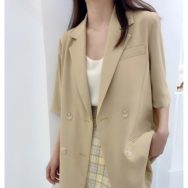 Women Khaki Elegant Blazer 2020 Lady Office Work Suit Solid Color Double Breasted Pockets Loose Casual Jackets Blazer 5 Colors, Black
Women Khaki Elegant Blazer 2020 Lady Office Work Suit Solid Color Double Breasted Pockets Loose Casual Jackets Blazer 5 Colors, Black