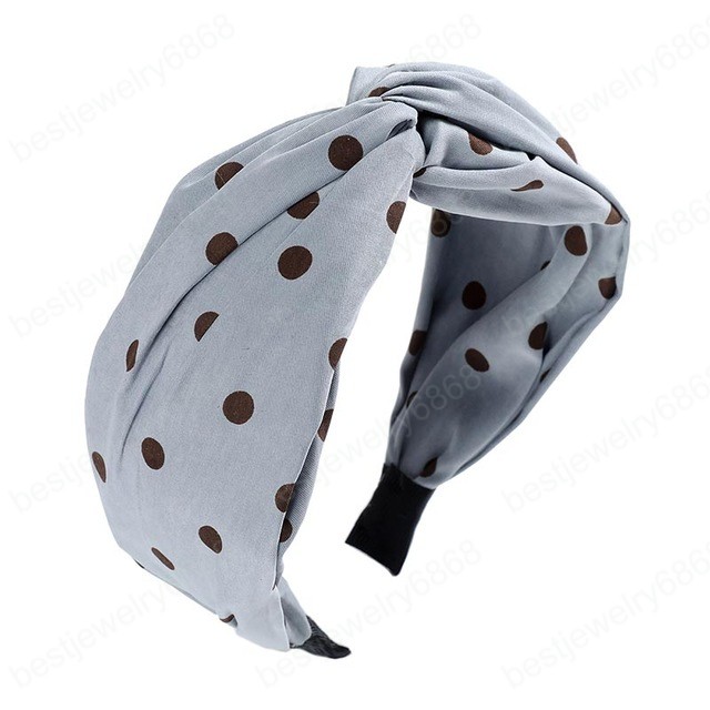 Fashion Cross Polka Dot Headband Eegant Women Hairband Bezel Turban Wide Size Girls Headwear Hair Accessories Hair Hoop
