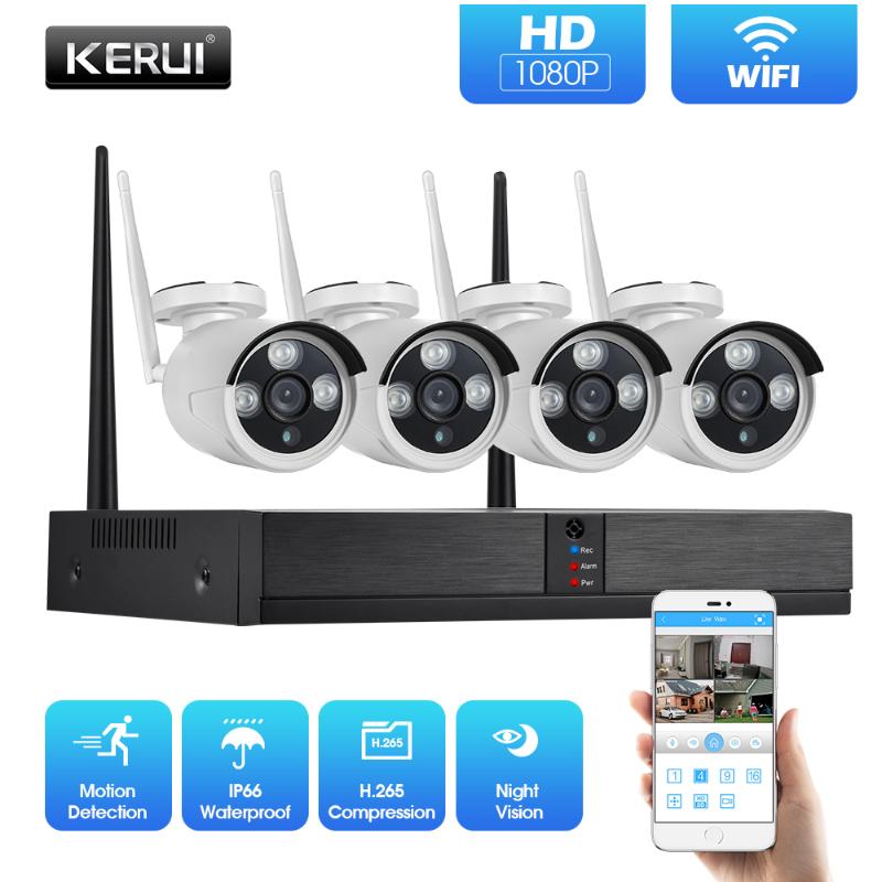 KERUI H.265 1080P 2MP 4CH Wireless NVR Camera System Outdoor IR-CUT CCTV Video Home Security Surveillance Kit With 2TB HDD
KERUI H.265 1080P 2MP 4CH Wireless NVR Camera System Outdoor IR-CUT CCTV Video Home Security Surveillance Kit With 2TB HDD