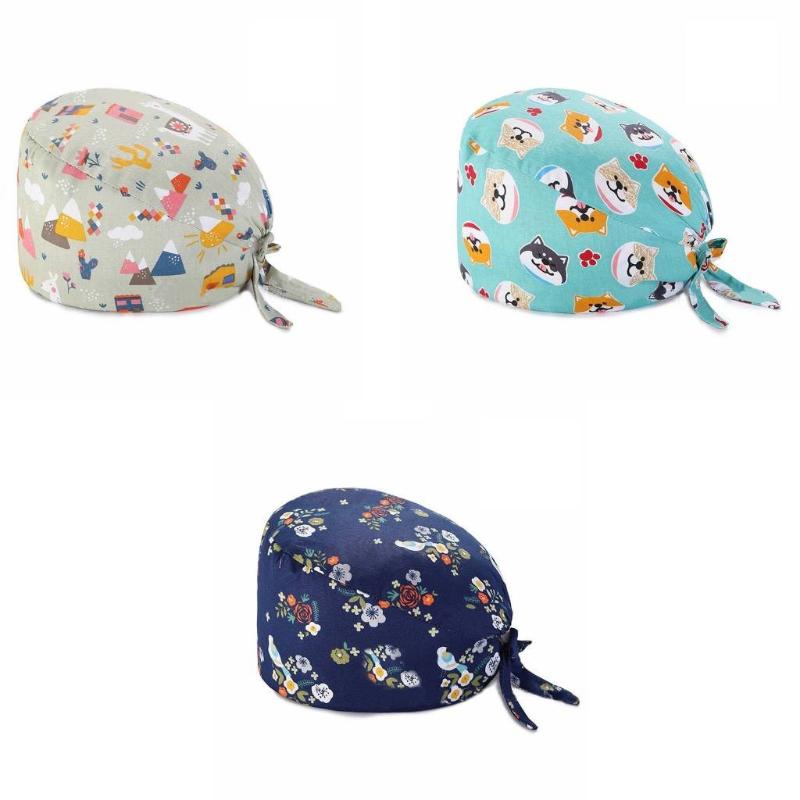 Adjustable lacing hats cute print pattern for men and women sweatproof sanitary hat dust-proof gourd cap Gorros enfermeria, As shown
Adjustable lacing hats cute print pattern for men and women sweatproof sanitary hat dust-proof gourd cap Gorros enfermeria, As shown