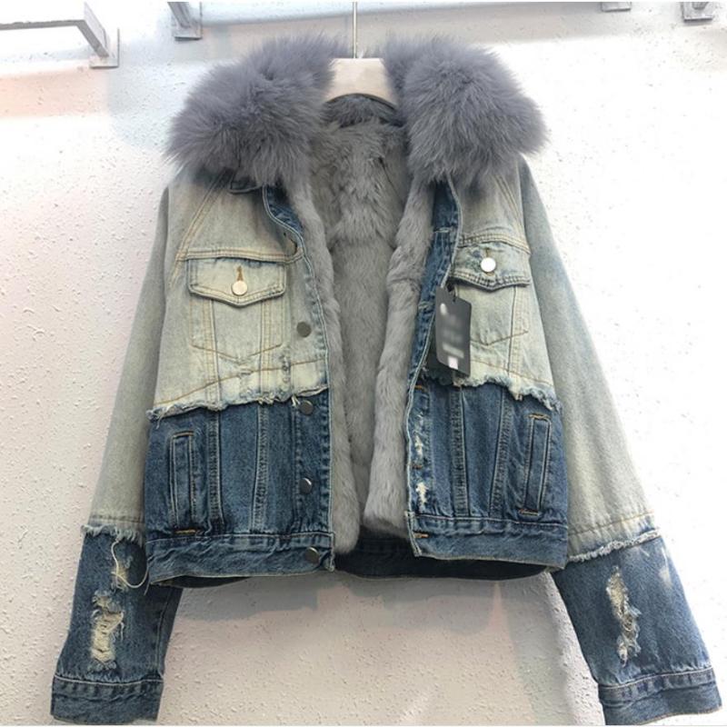 Genuine fur coat Fashion Warm Real Fur coat + Real Hair Liner Denim Jacket Female beading Thick jacket F1736, Real fur liner coat
Genuine fur coat Fashion Warm Real Fur coat + Real Hair Liner Denim Jacket Female beading Thick jacket F1736, Real fur liner coat