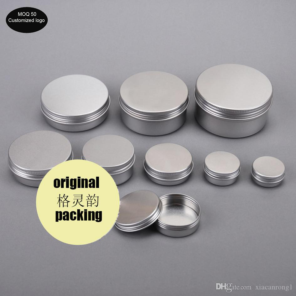 free 50pcs lot Aluminum bottle 5g 10g 20g 50g 100g Round Threaded Aluminum Box Fishing Line Food Cream Metal Boxes
free 50pcs lot Aluminum bottle 5g 10g 20g 50g 100g Round Threaded Aluminum Box Fishing Line Food Cream Metal Boxes