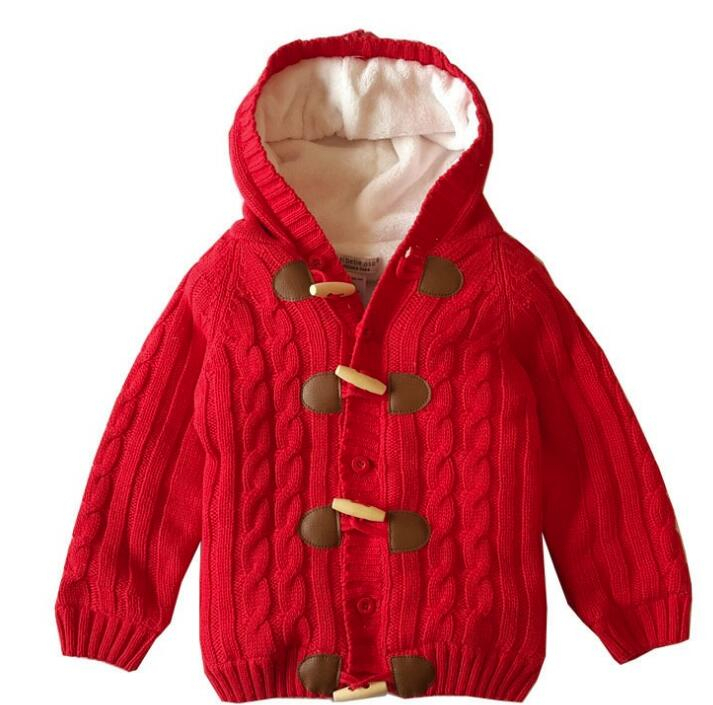 Children Sweaters Kids Coat Fashion Solid Color Cardigan Sweater Coat with Buttons Kids Hooded Outwear Boys and Girls cardigans Clothes