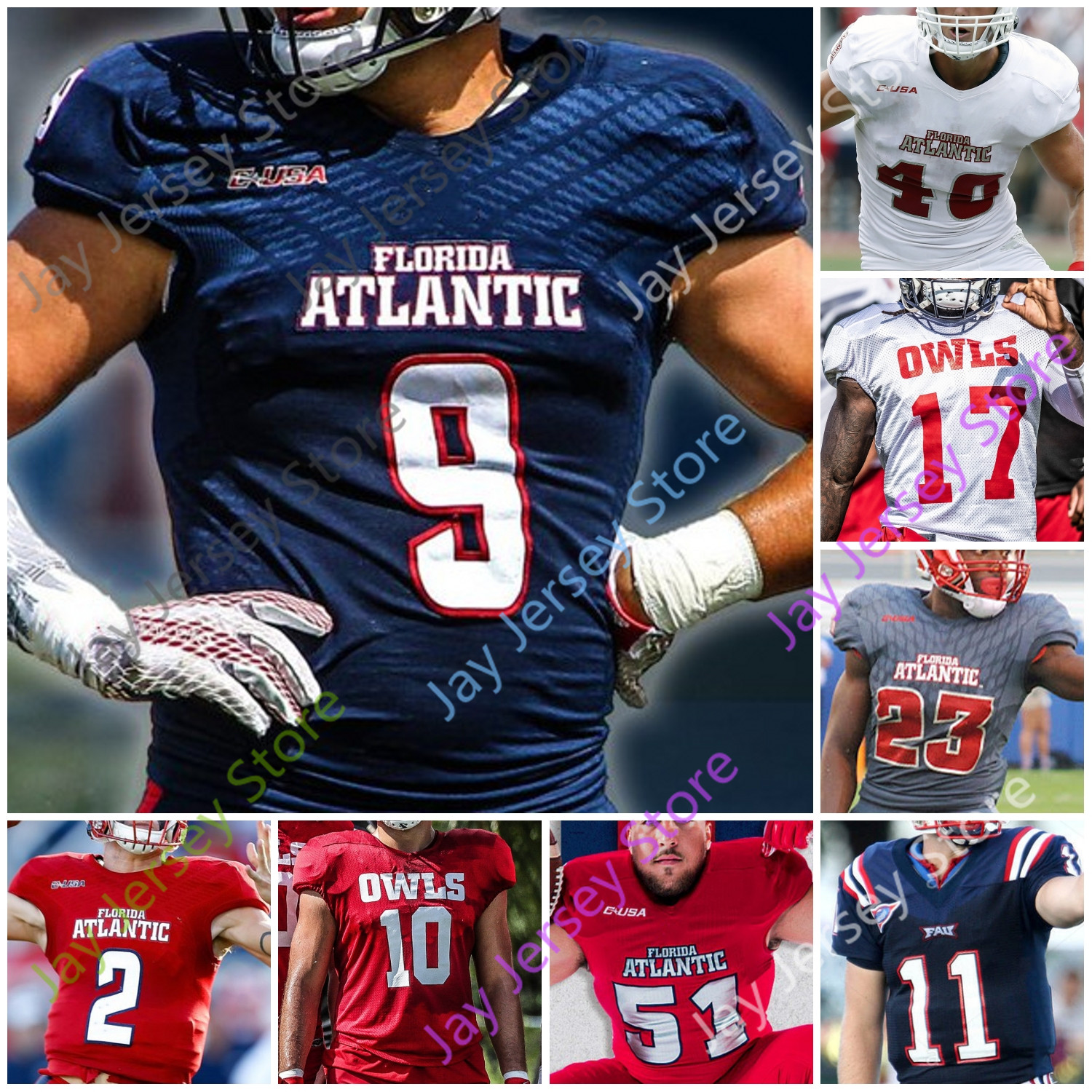 2020 Custom Florida Atlantic Owls FAU Football Jersey NCAA College James Charles Ray Ellis Tim Bonner Kerrith Whyte Rusty Smith, Red
2020 Custom Florida Atlantic Owls FAU Football Jersey NCAA College James Charles Ray Ellis Tim Bonner Kerrith Whyte Rusty Smith, Red