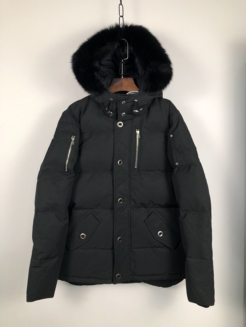 Men Winter Down Jacket Real Fox Fur Colla Coat Short Fashion Parka Thicken Warm Waterproof Outerwear Windproof Clothes Black 201201