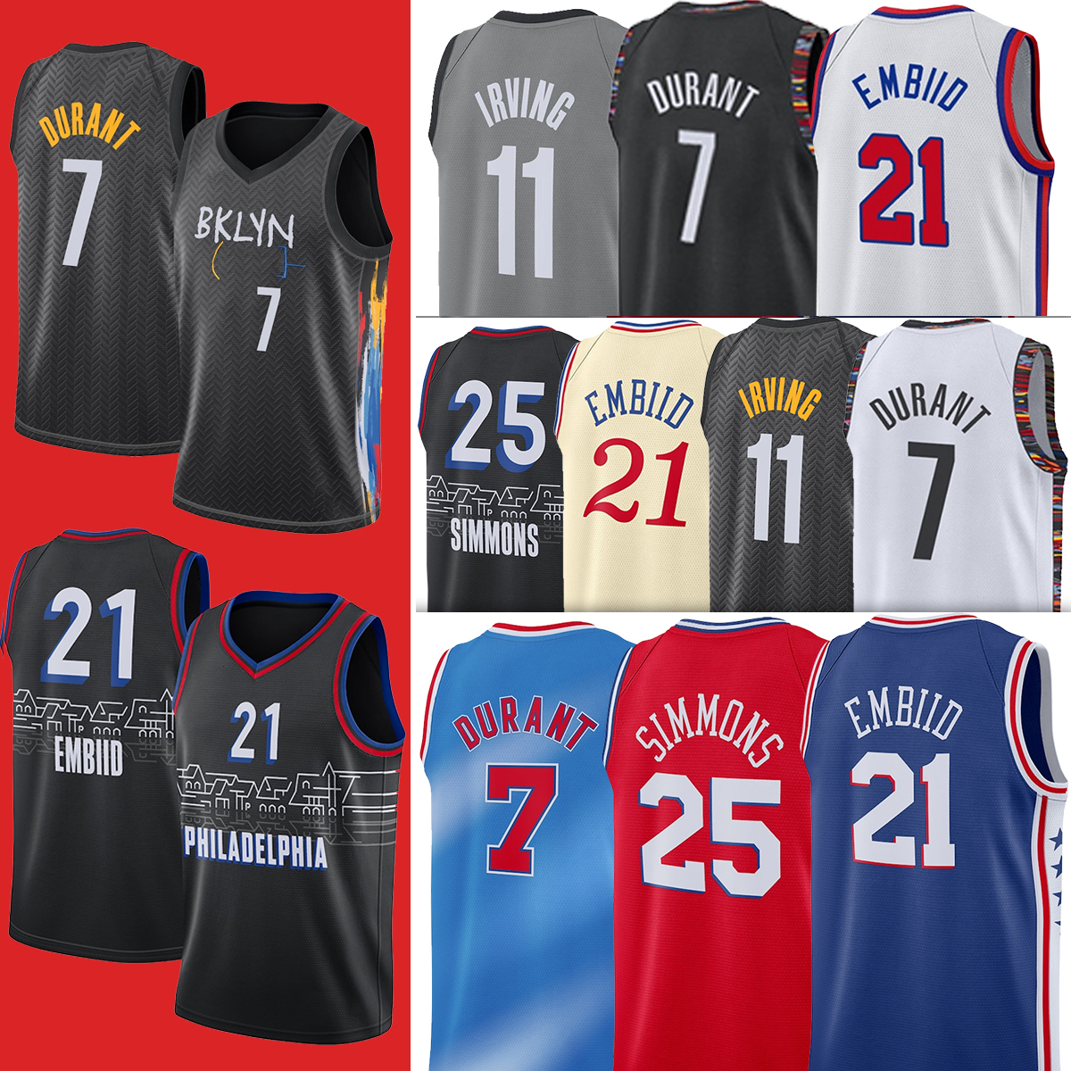 2021 Irving 11 Simmons 21 Joel Kyrie Embiid 7 Kevin 25 Ben Durant 76 Jersey Men NCAA City Basketball Jerseys
2021 Irving 11 Simmons 21 Joel Kyrie Embiid 7 Kevin 25 Ben Durant 76 Jersey Men NCAA City Basketball Jerseys