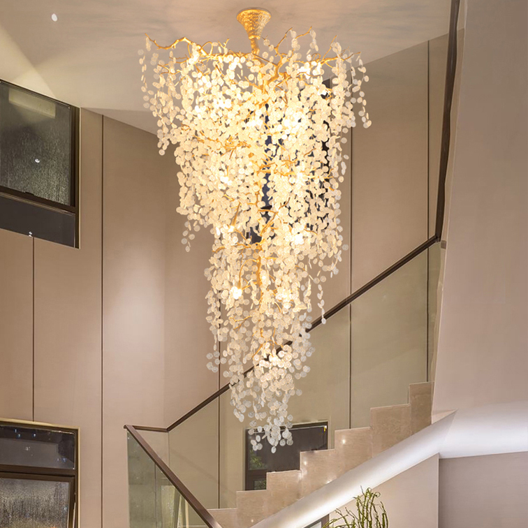 100% Copper Chandelier LED Modern Tree Branches Chandeliers Lights Fixture Hotel Hall Parlor Living Room Villa Stairway Home Indoor Lighting